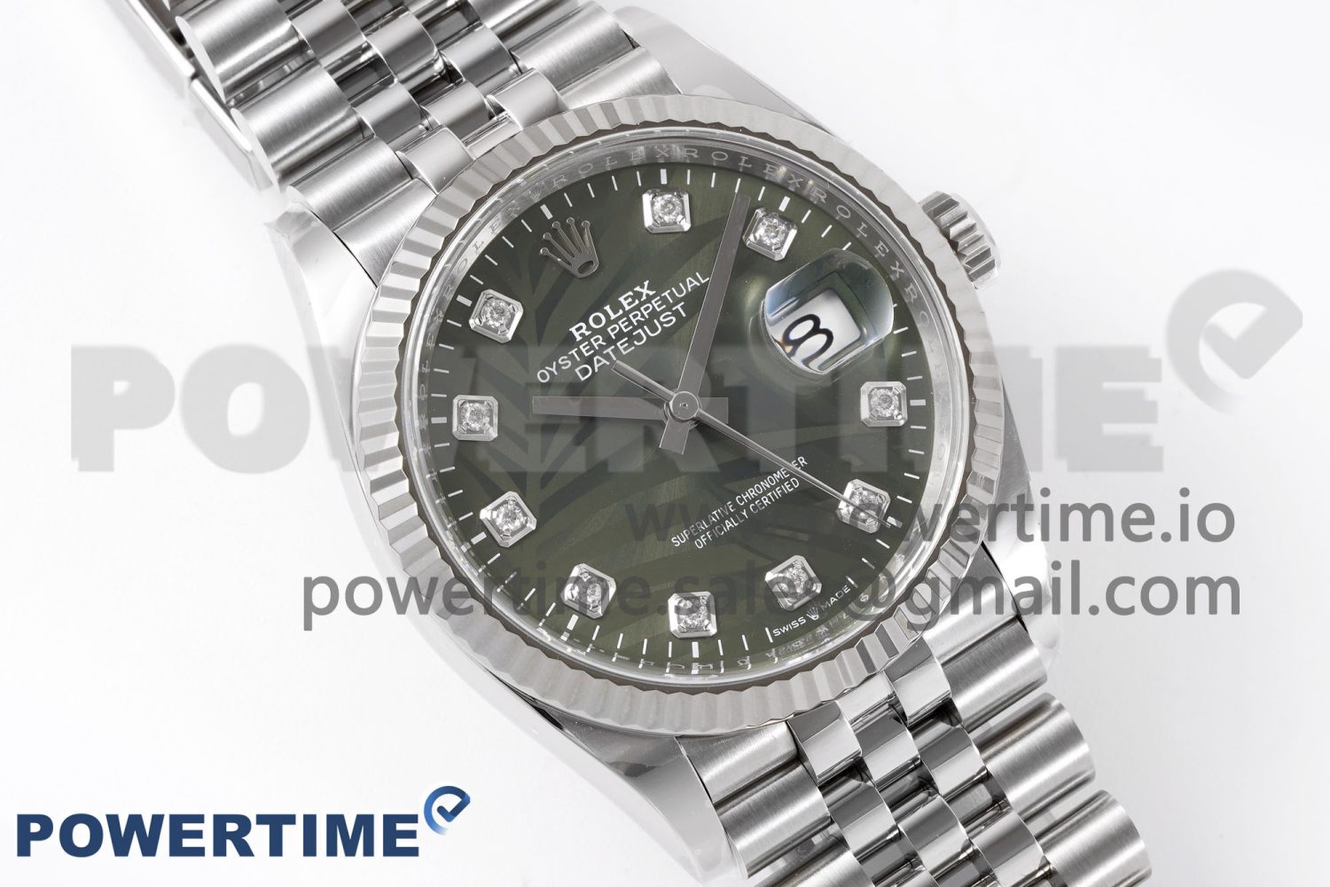 DateJust 36 126234 Clean 1:1 Best Edition 904L Steel Green Leaf Diamonds Dial on Jubilee Bracelet VR3235 - Image 3