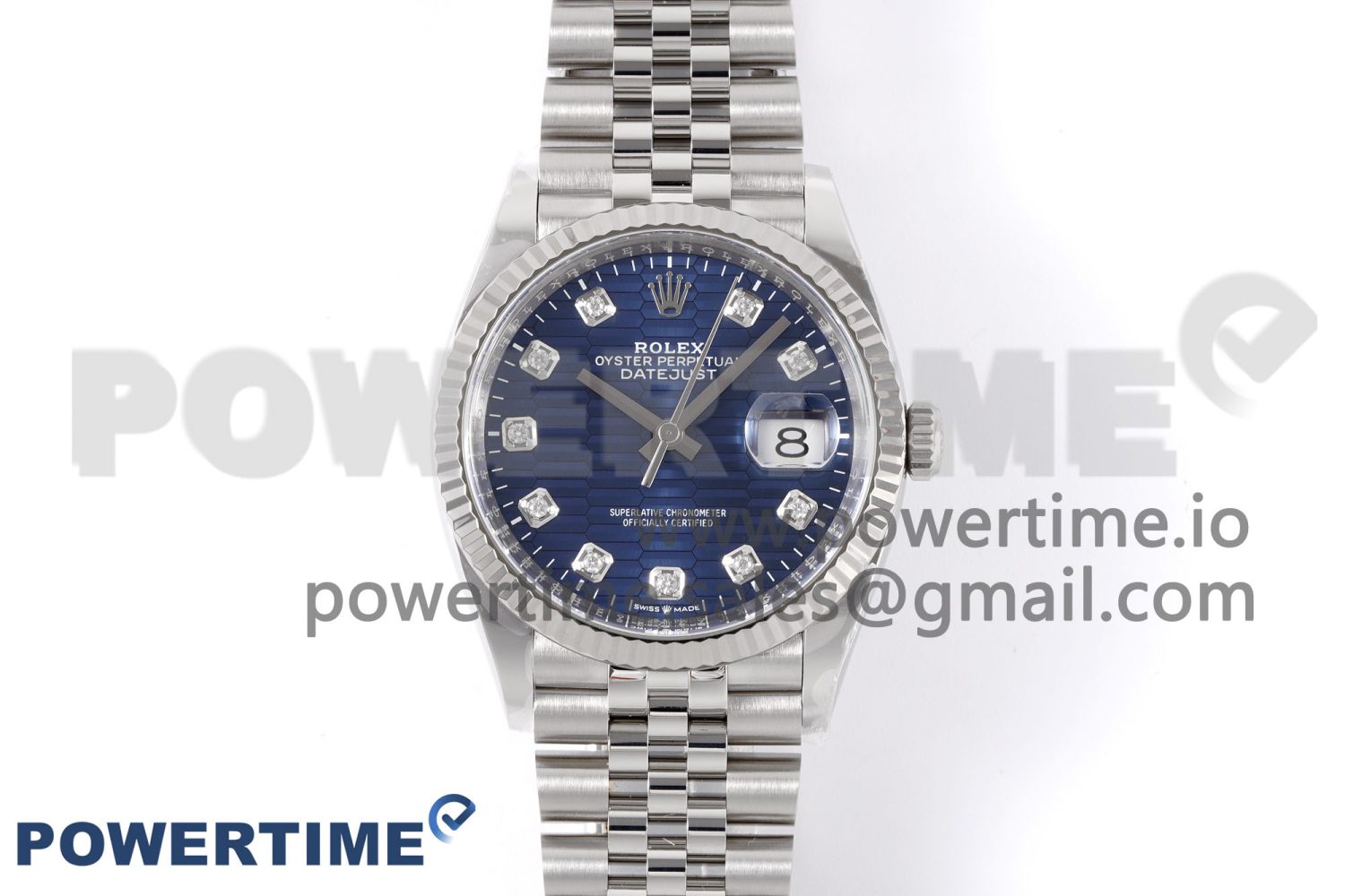 DateJust 36 126234 Clean 1:1 Best Edition 904L Steel Blue Textured Diamonds Dial on Jubilee Bracelet VR3235 - Image 1