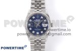 DateJust 36 126234 Clean 1:1 Best Edition 904L Steel Blue Textured Diamonds Dial on Jubilee Bracelet VR3235