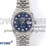 DateJust 36 126234 Clean 1:1 Best Edition 904L Steel Blue Textured Diamonds Dial on Jubilee Bracelet VR3235