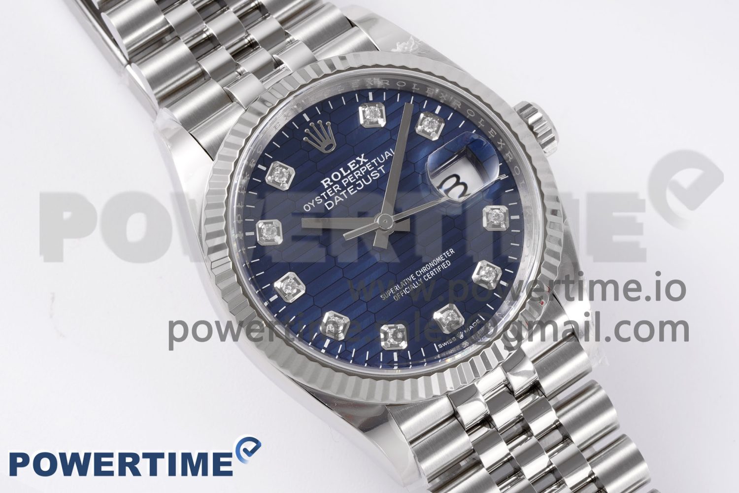 DateJust 36 126234 Clean 1:1 Best Edition 904L Steel Blue Textured Diamonds Dial on Jubilee Bracelet VR3235 - Image 3