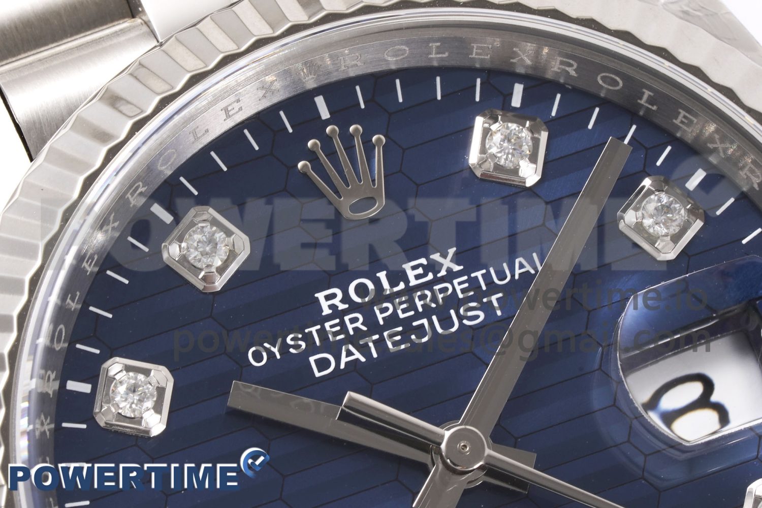 DateJust 36 126234 Clean 1:1 Best Edition 904L Steel Blue Textured Diamonds Dial on Jubilee Bracelet VR3235 - Image 4