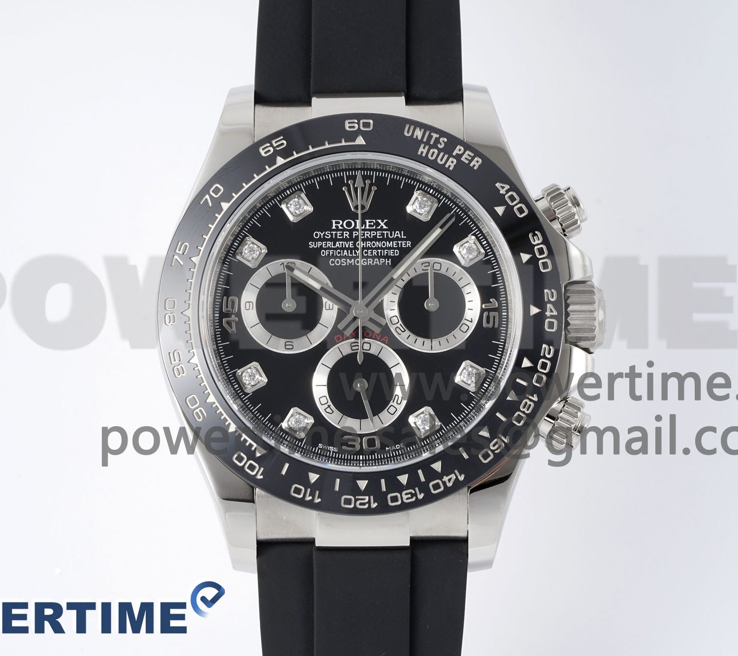 Daytona 116519 Clean Factory 1:1 Best Edition Black Diamonds Dial on Oysterflex Rubber Strap SA4130 Super Clone