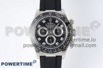 Daytona 116519 Clean Factory 1:1 Best Edition Black Diamonds Dial on Oysterflex Rubber Strap SA4130 Super Clone