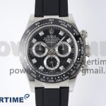 Daytona 116519 Clean Factory 1:1 Best Edition Black Diamonds Dial on Oysterflex Rubber Strap SA4130 Super Clone