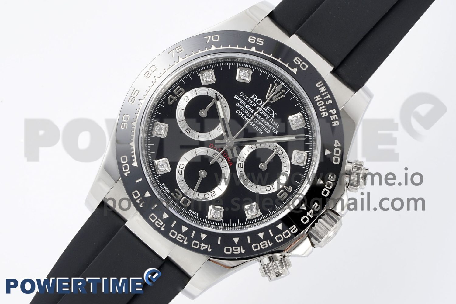 Daytona 116519 Clean Factory 1:1 Best Edition Black Diamonds Dial on Oysterflex Rubber Strap SA4130 Super Clone - Image 2