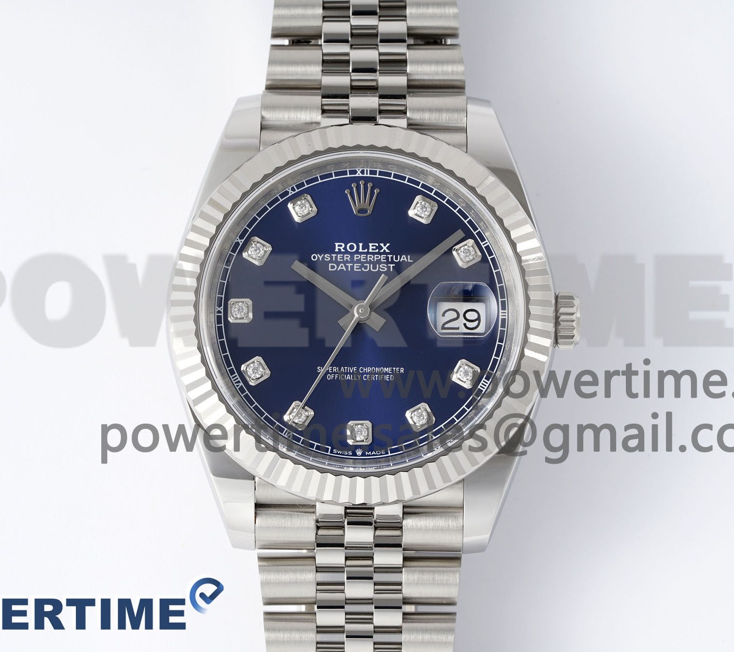 DateJust 41 126334 Clean 1:1 Best Edition 904L Steel Blue Diamond Dial on Jubilee Bracelet VR3235 Super Clone