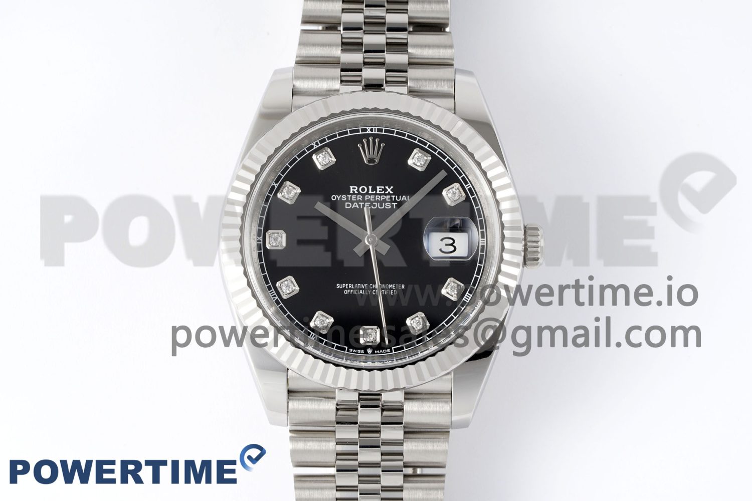 DateJust 41 126334 Clean 1:1 Best Edition 904L Steel Black Diamond Dial on Jubilee Bracelet VR3235 Super Clone - Image 1