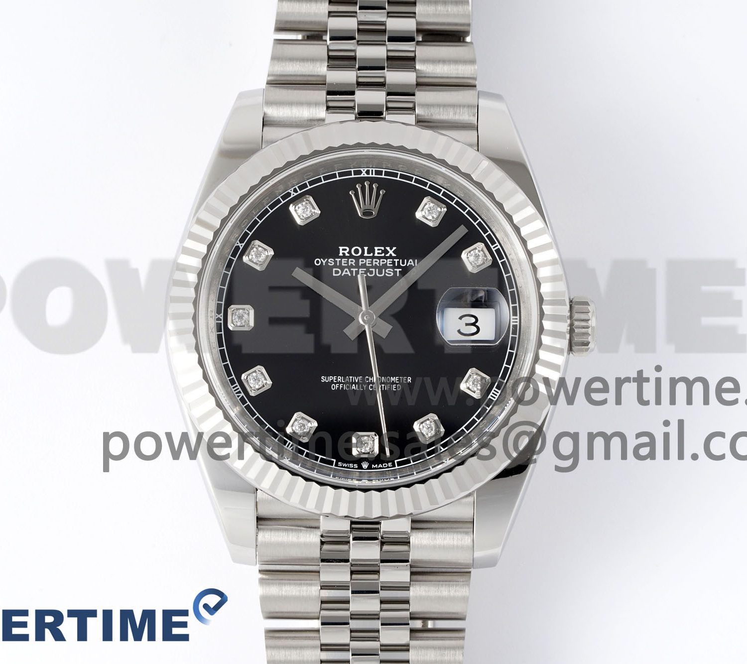 DateJust 41 126334 Clean 1:1 Best Edition 904L Steel Black Diamond Dial on Jubilee Bracelet VR3235 Super Clone