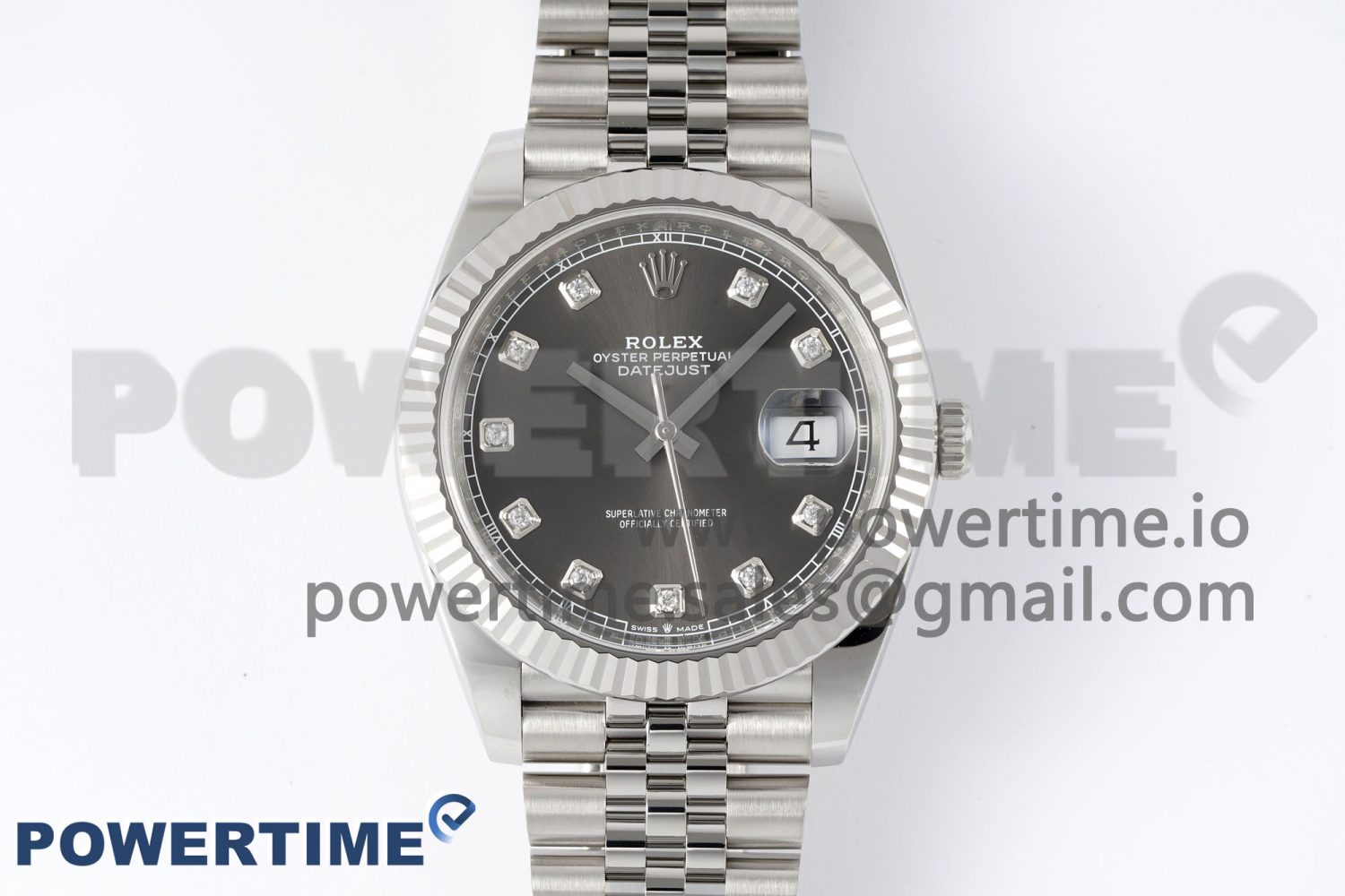 DateJust 41 126334 Clean 1:1 Best Edition 904L Steel Gray Diamond Dial on Jubilee Bracelet VR3235 Super Clone - Image 1