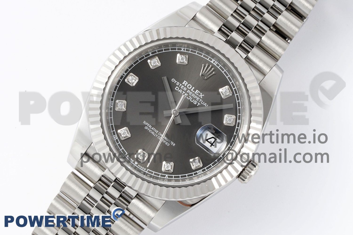 DateJust 41 126334 Clean 1:1 Best Edition 904L Steel Gray Diamond Dial on Jubilee Bracelet VR3235 Super Clone - Image 2