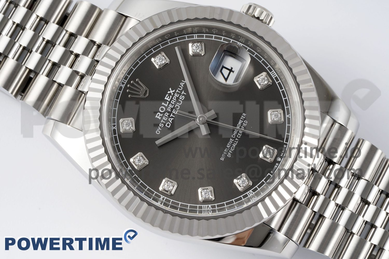 DateJust 41 126334 Clean 1:1 Best Edition 904L Steel Gray Diamond Dial on Jubilee Bracelet VR3235 Super Clone - Image 3