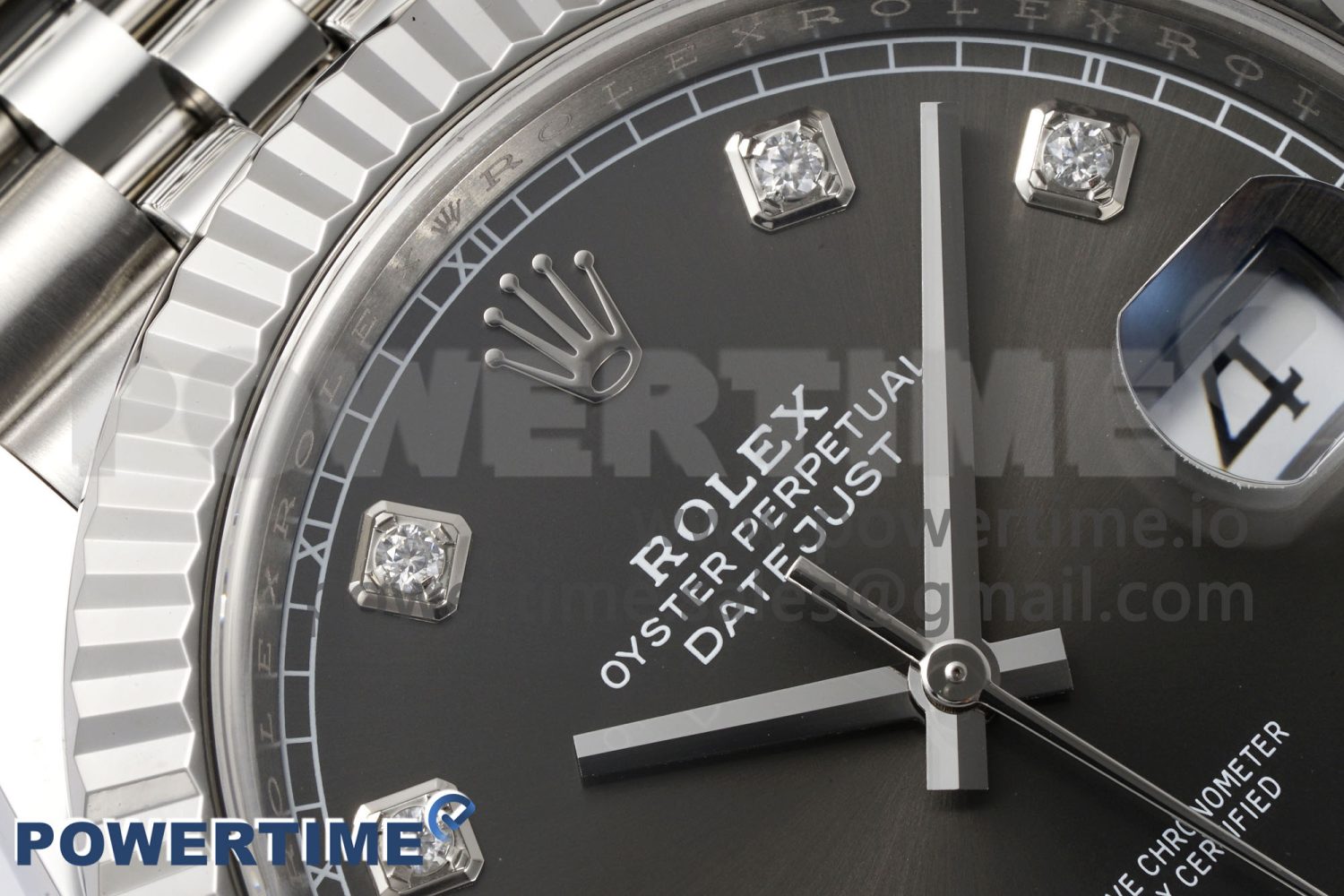 DateJust 41 126334 Clean 1:1 Best Edition 904L Steel Gray Diamond Dial on Jubilee Bracelet VR3235 Super Clone - Image 4