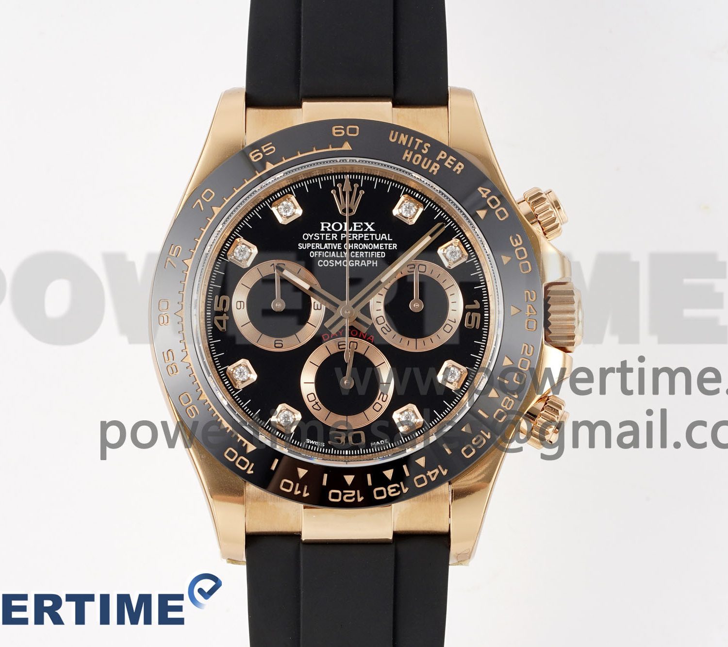 Daytona 116515 Clean 1:1 Best Edition Black Diamonds Dial on Oysterflex Strap SA4130 V2