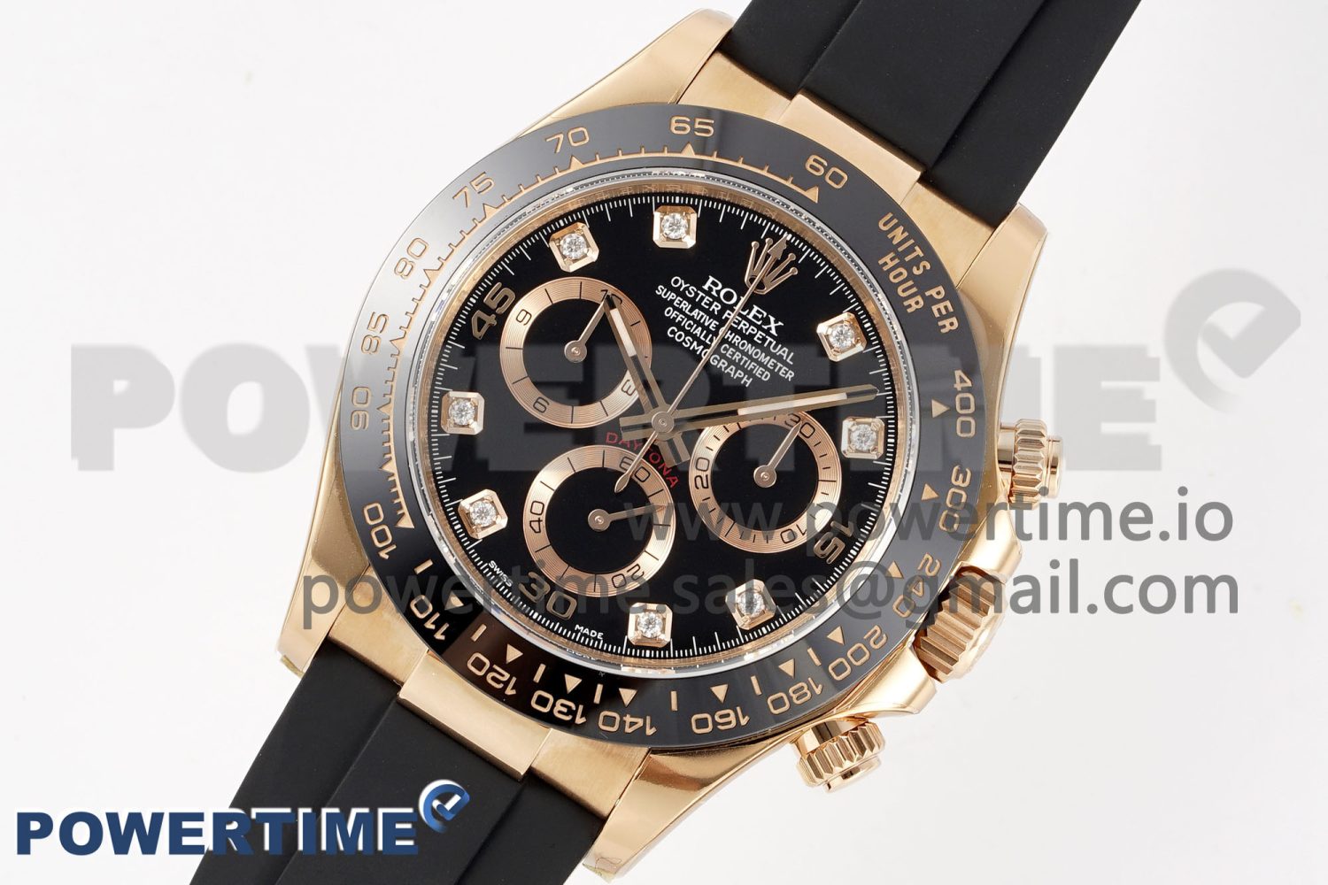 Daytona 116515 Clean 1:1 Best Edition Black Diamonds Dial on Oysterflex Strap SA4130 V2 - Image 2