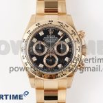 Daytona 116505 Clean 1:1 Best Edition Black Diamonds Dial on RG Bracelet SA4130 V2