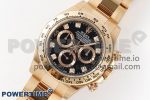 Daytona 116505 Clean 1:1 Best Edition Black Diamonds Dial on RG Bracelet SA4130 V2 - Image 2