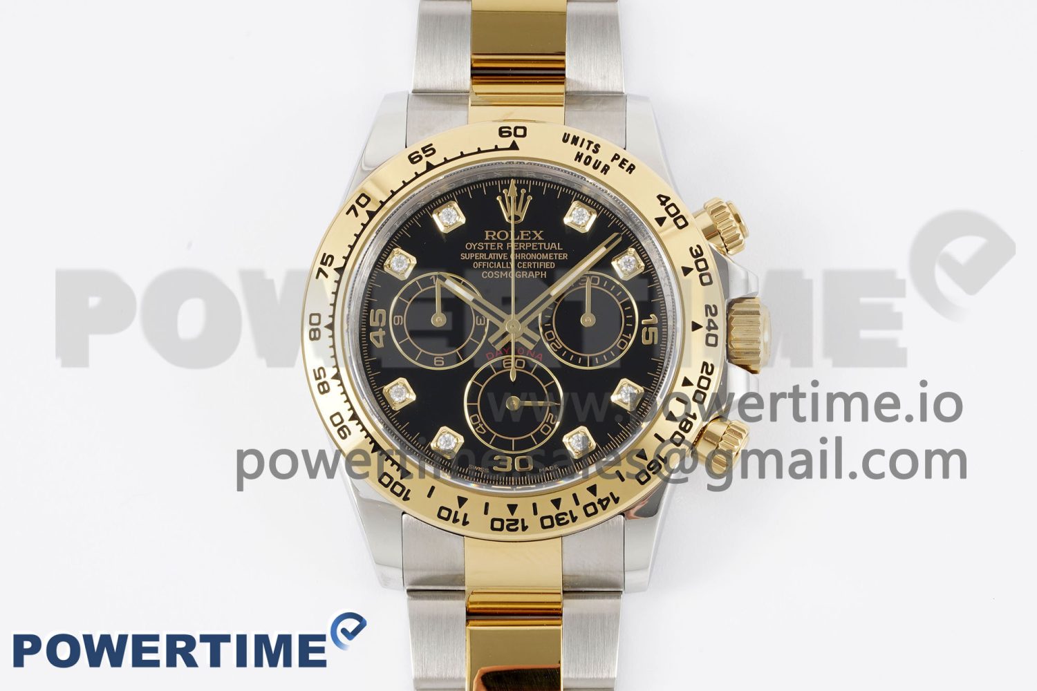 Daytona 116503 Clean 1:1 Best Edition Black Diamonds Dial on YG/SS Bracelet SA4130 Super Clone - Image 1