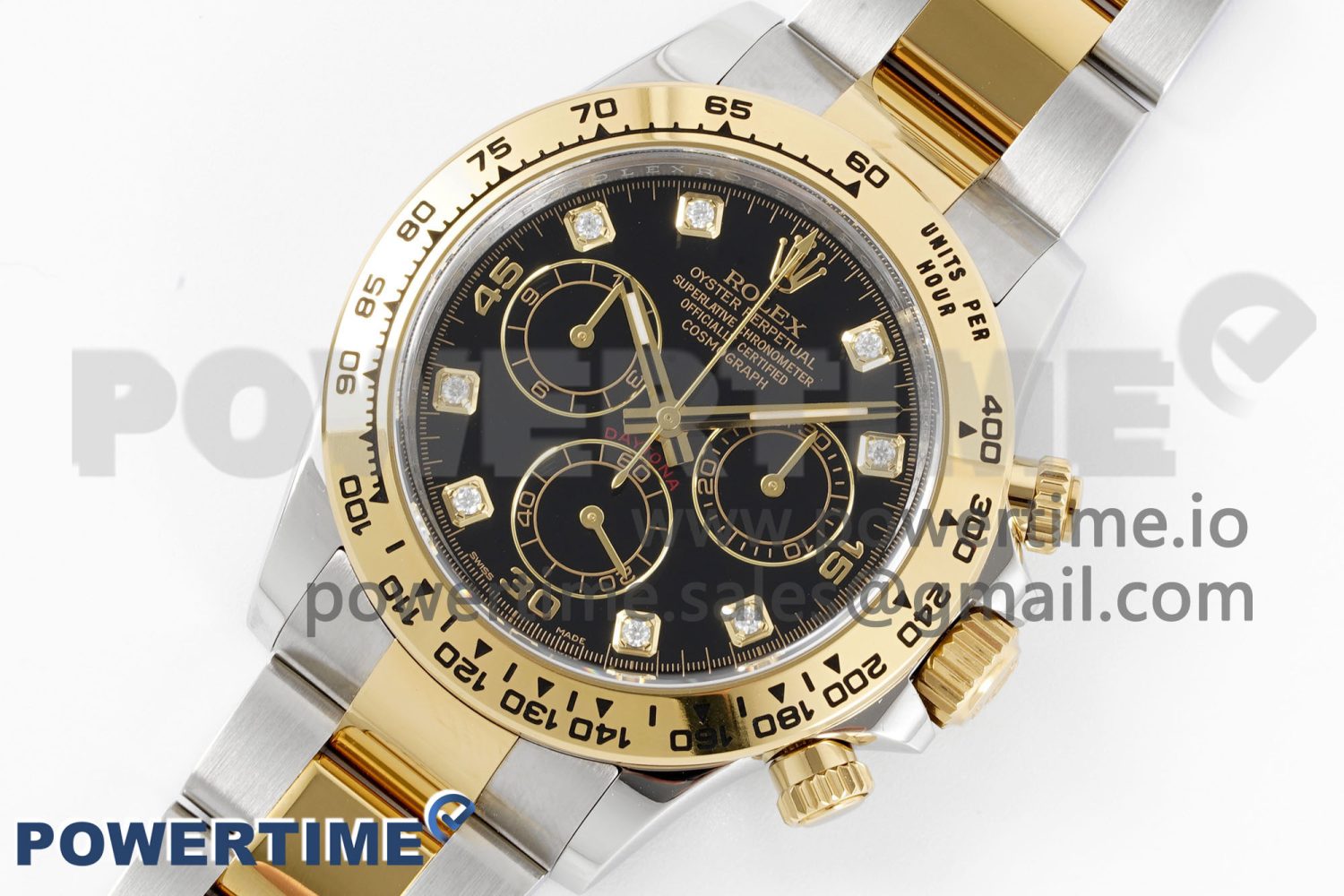 Daytona 116503 Clean 1:1 Best Edition Black Diamonds Dial on YG/SS Bracelet SA4130 Super Clone - Image 2