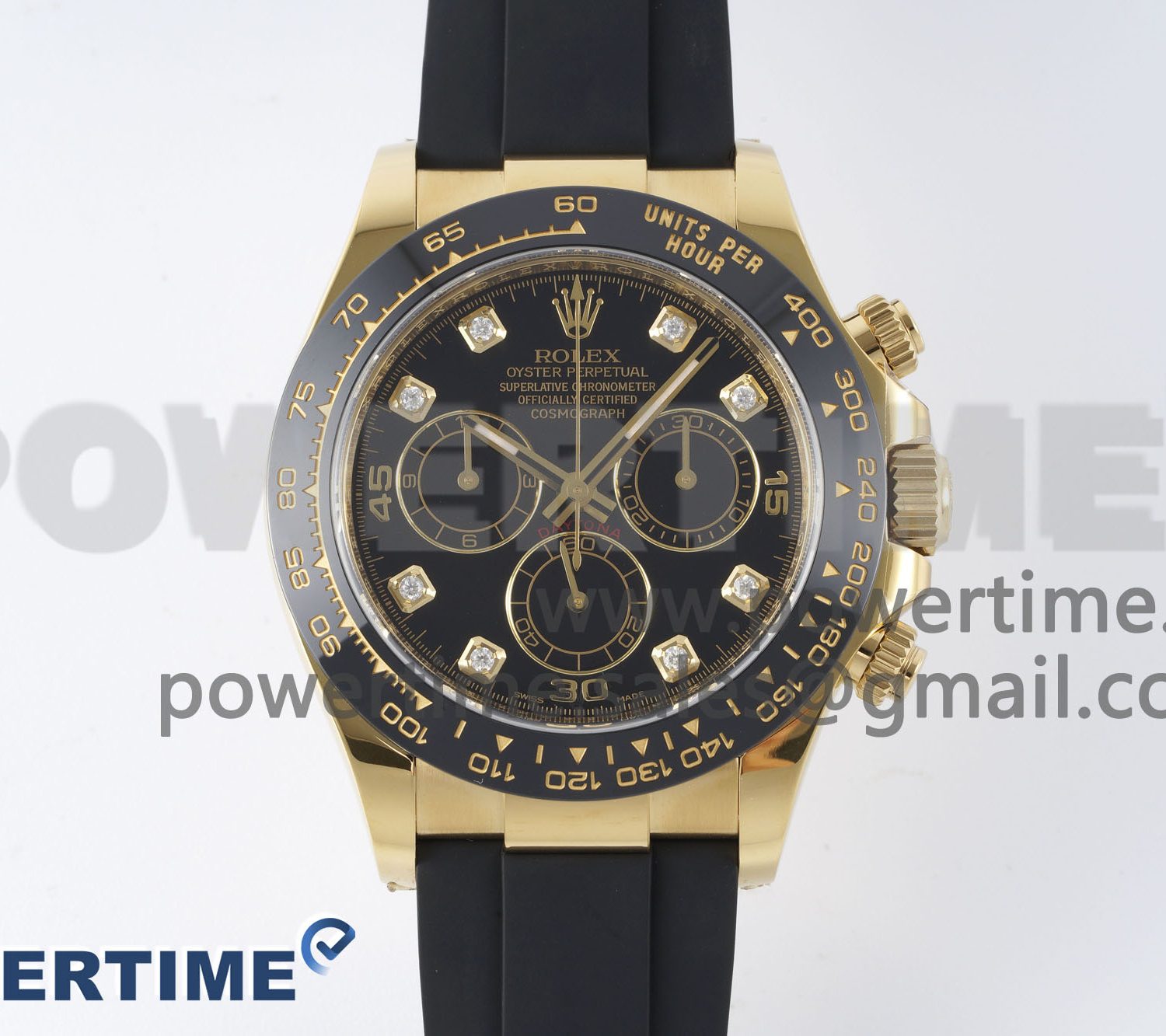 Daytona 116518 Clean Factory 1:1 Best Edition Black Diamonds Dial on Oysterflex Rubber Strap SA4130 Super Clone
