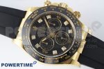 Daytona 116518 Clean Factory 1:1 Best Edition Black Diamonds Dial on Oysterflex Rubber Strap SA4130 Super Clone - Image 3