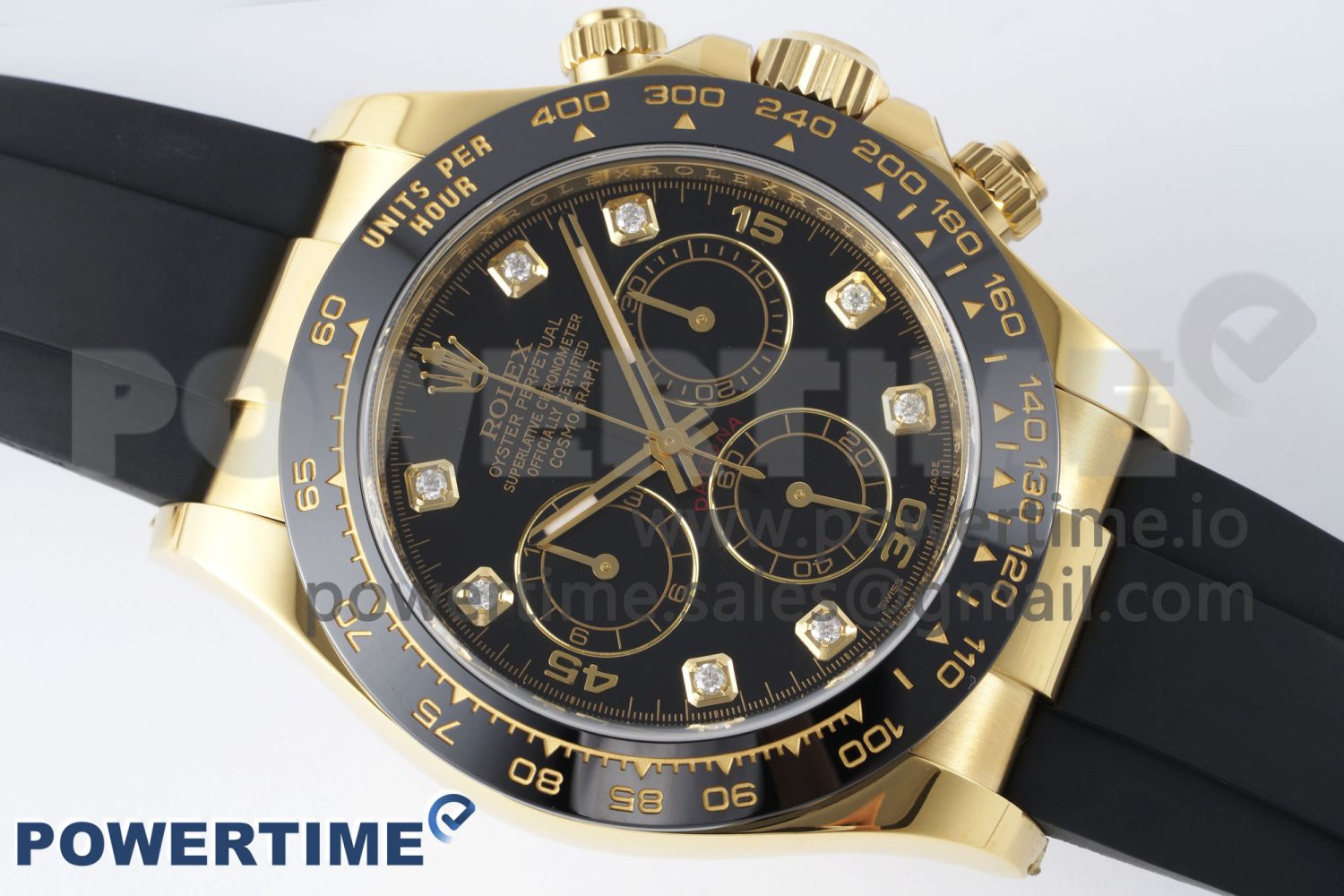 Daytona 116518 Clean 1:1 Best Edition Black Diamonds Dial on Oysterflex Rubber Strap SA4130 V2 - Image 3
