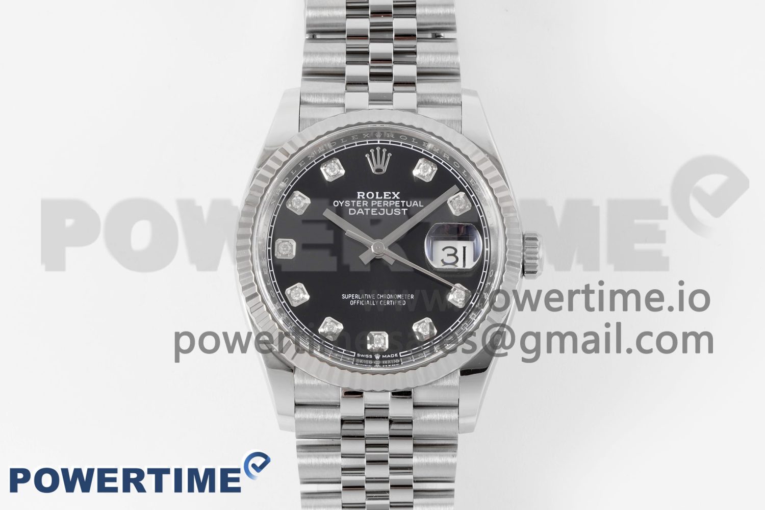 DateJust 36 126234 Clean 1:1 Best Edition 904L Steel Black Diamond Dial on Jubilee Bracelet VR3235 - Image 1