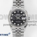 DateJust 36 126234 Clean Plus 1:1 Best Edition 904L Steel Black Diamonds Dial on Jubilee Bracelet DD3235