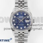 DateJust 36 126234 Clean 1:1 Best Edition 904L Steel Blue Diamond Dial on Jubilee Bracelet VR3235