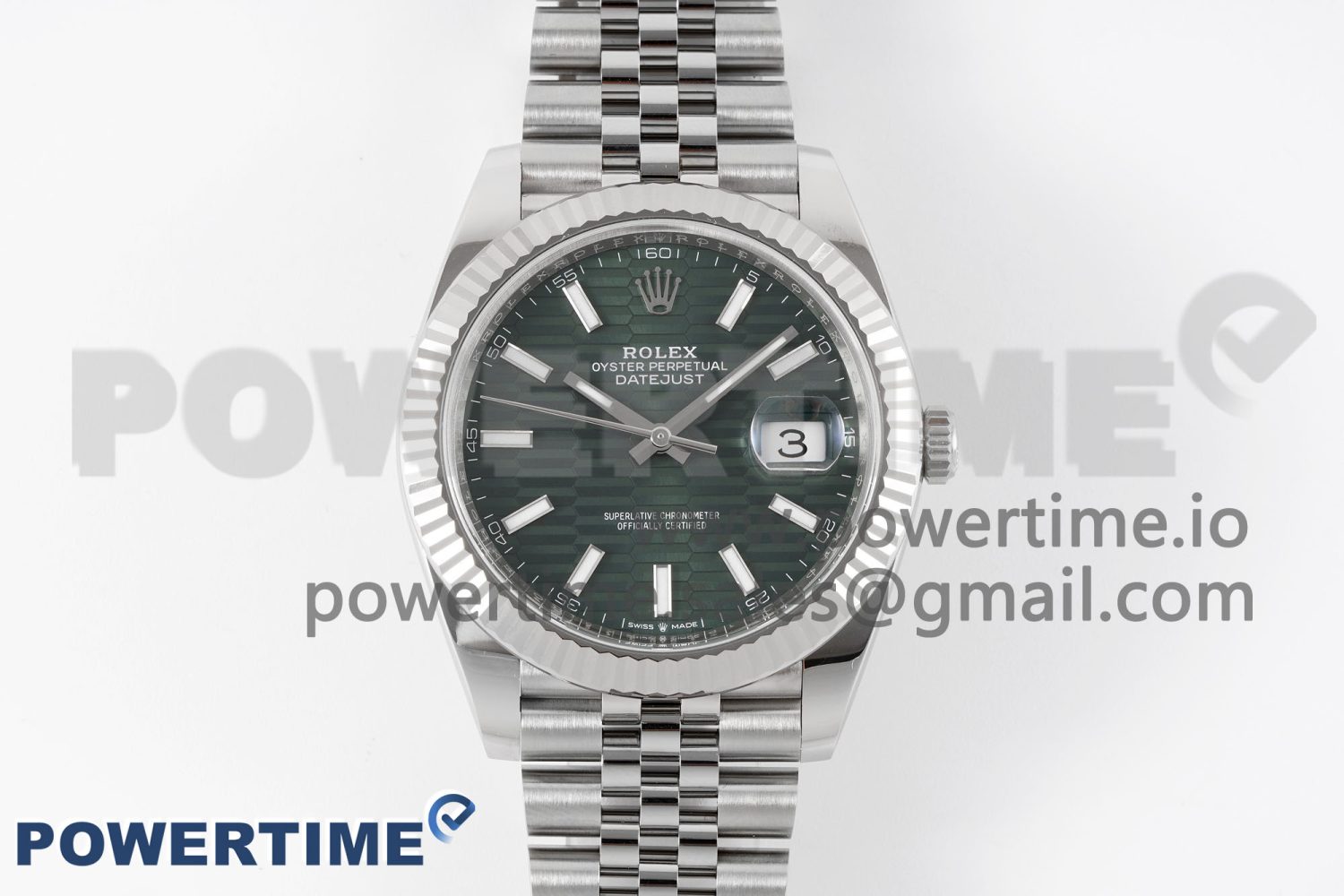 DateJust 41MM 126334 SS Clean Factory 1:1 Best Edition Green Fluted Dial on SS Jubilee Bracelet VR3235 - Image 1