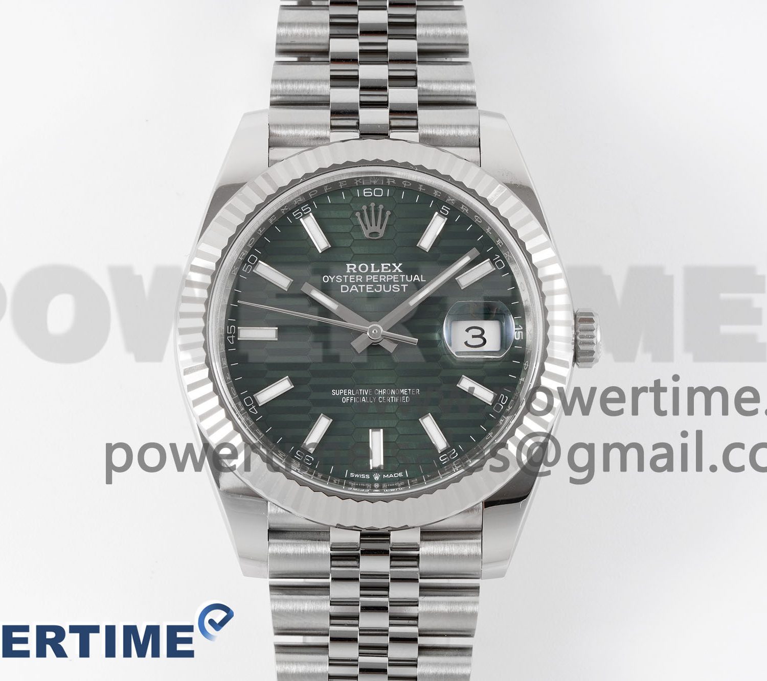 DateJust 41MM 126334 SS Clean Factory 1:1 Best Edition Green Fluted Dial on SS Jubilee Bracelet VR3235
