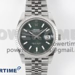 DateJust 41MM 126334 SS Clean Factory 1:1 Best Edition Green Fluted Dial on SS Jubilee Bracelet VR3235
