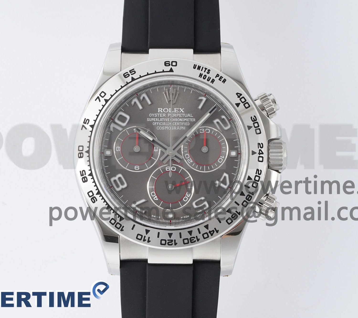 Daytona 116509 Clean 1:1 Best Edition 904L SS Case Gray Dial on Rubber Strap SA4130 V2 Super Clone