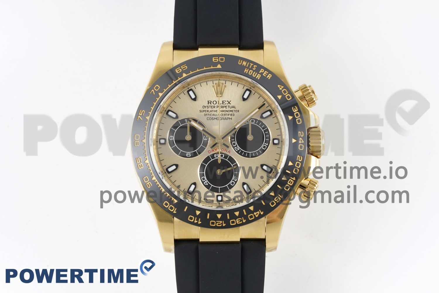 Daytona 116518 Clean Factory YG 1:1 Best Edition Black/YG Dial on Oysterflex Rubber Strap SA4130 - Image 1