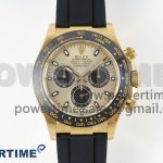 Daytona 116518 Clean Factory YG 1:1 Best Edition Black/YG Dial on Oysterflex Rubber Strap SA4130