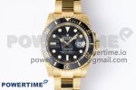 Submariner 116618 LN Black Ceramic YG Plated 904L Steel Clean Factory 1:1 Best Edition VR3135