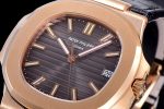 Nautilus 5711/1R RG 3KF 1:1 Best Edition Brown Textured Dial on Brown Leather Strap A324 Super Clone V2 - Image 11