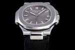 Nautilus 5711 SS 3KF 1:1 Best Edition Gray Textured Dial on Black Leather Strap A324 Super Clone V2 - Image 10