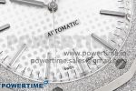 Royal Oak 41mm Frosted SS APSF 1:1 Best Edition White Textured Dial on SS Bracelet SA3120 Super Clone - Image 5