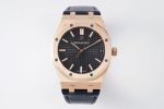 Royal Oak 41mm 15400 RG IPF 1:1 Best Edition Gray Textured Dial on Black Leather Strap SA3120 Super Clone Watch