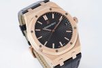 Royal Oak 41mm 15400 RG IPF 1:1 Best Edition Gray Textured Dial on Black Leather Strap SA3120 Super Clone Watch - Image 3