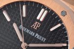Royal Oak 41mm 15400 RG IPF 1:1 Best Edition Gray Textured Dial on Black Leather Strap SA3120 Super Clone Watch - Image 5