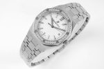 Lady Royal Oak 33mm SS 8F 1:1 Best Edition White Dial Diamonds Bezel on SS Bracelet Swiss Quartz Super Clone Watch - Image 4