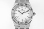Lady Royal Oak 33mm SS 8F 1:1 Best Edition White Dial Diamonds Bezel on SS Bracelet Swiss Quartz Super Clone Watch - Image 5