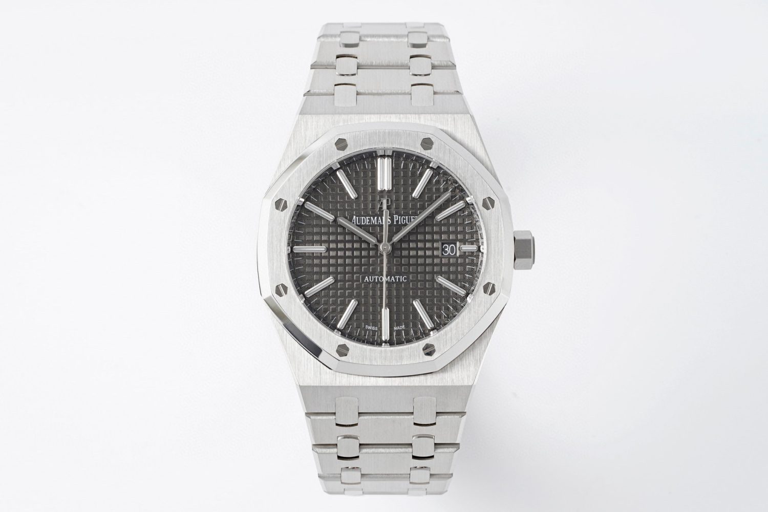 Royal Oak 41mm 15400 SS APSF 1:1 Best Edition Gray Textured Dial on SS Bracelet SA3120 Super Clone V3 - Image 1
