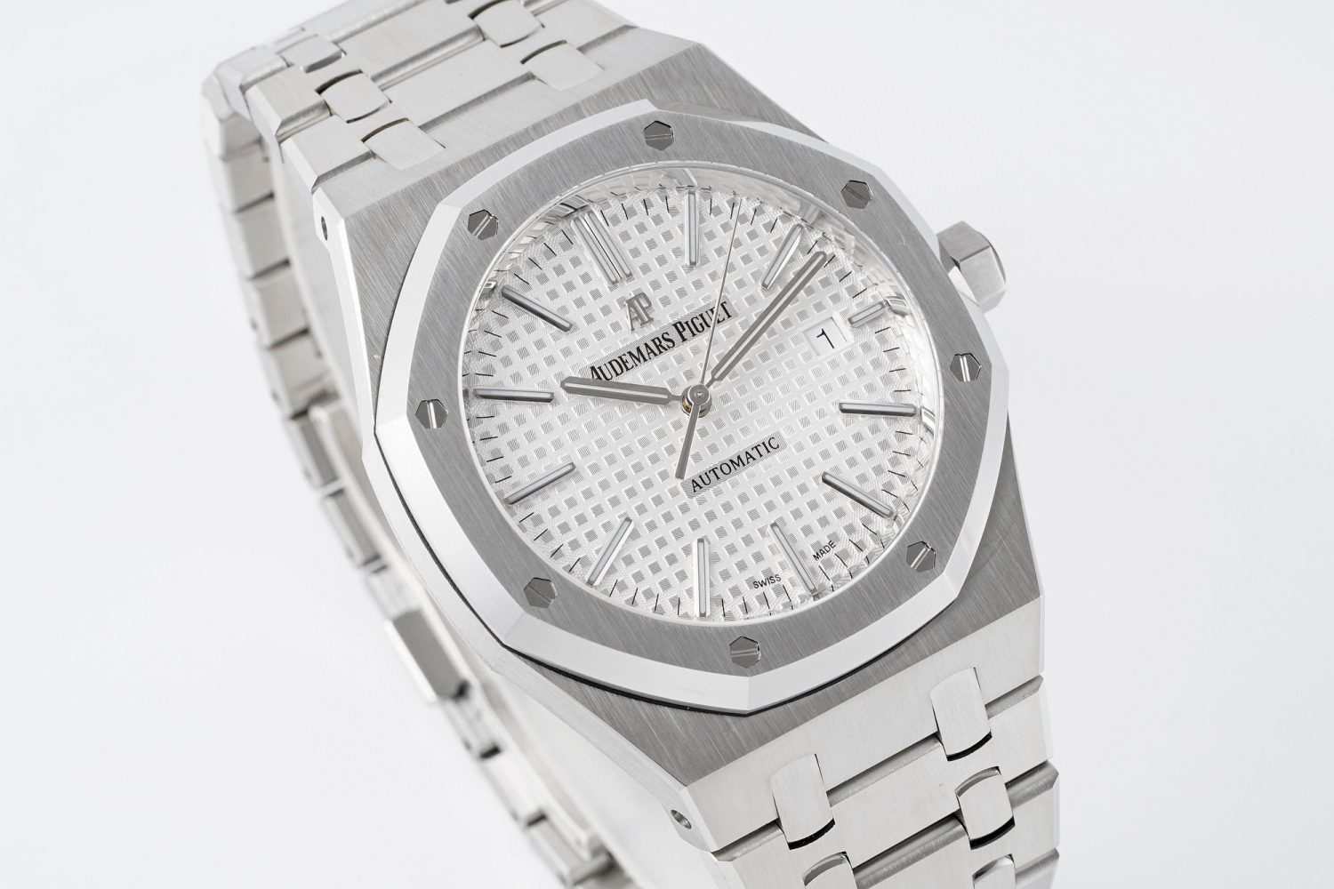 Royal Oak 41mm 15400 SS APSF 1:1 Best Edition White Textured Dial on SS Bracelet SA3120 Super Clone V3 Super Clone Watch - Image 3