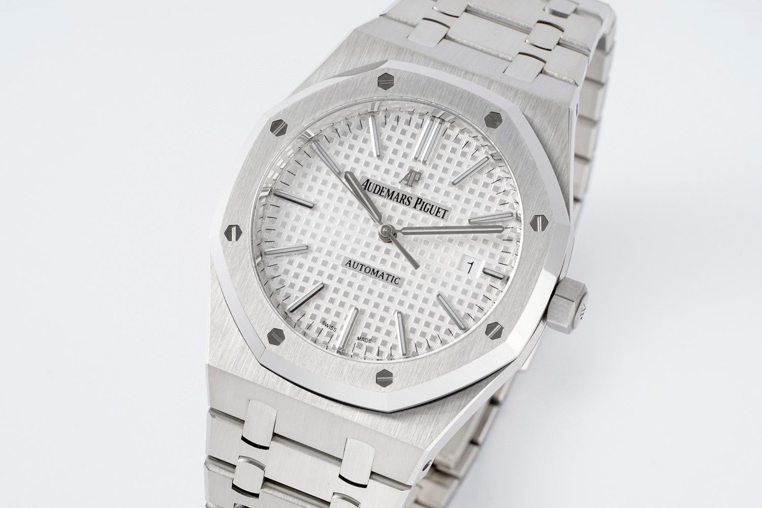 Royal Oak 41mm 15400 SS APSF 1:1 Best Edition White Textured Dial on SS Bracelet SA3120 Super Clone V3 Super Clone Watch - Image 4