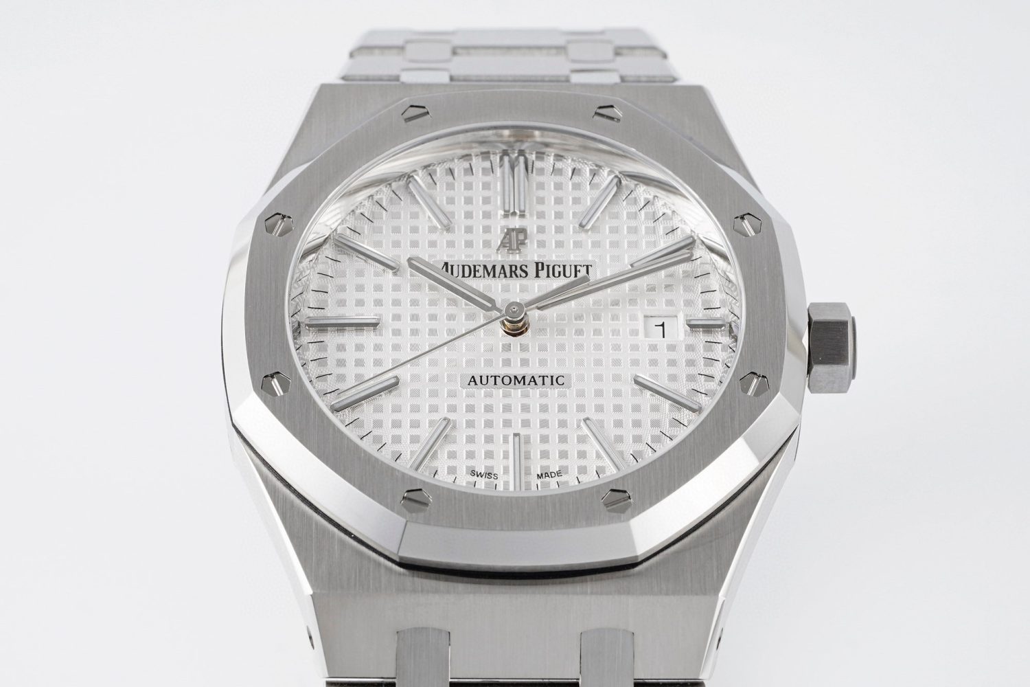 Royal Oak 41mm 15400 SS APSF 1:1 Best Edition White Textured Dial on SS Bracelet SA3120 Super Clone V3 Super Clone Watch - Image 5