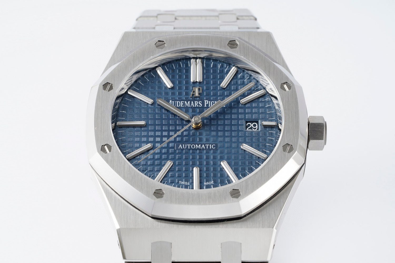Royal Oak 41mm 15400 SS APSF 1:1 Best Edition Blue Textured Dial on SS Bracelet SA3120 Super Clone V3 - Image 6