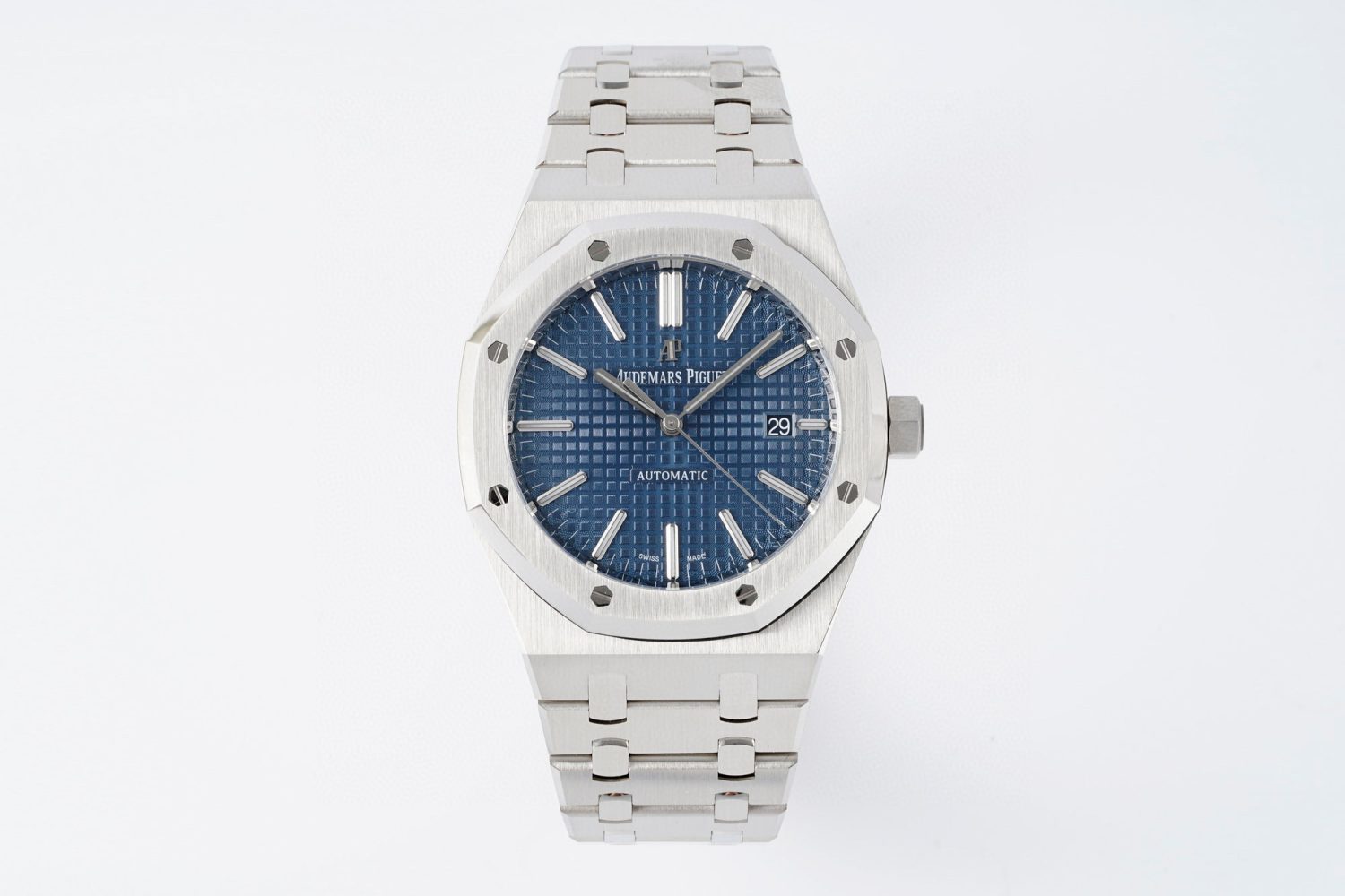 Royal Oak 41mm 15400 SS APSF 1:1 Best Edition Blue Textured Dial on SS Bracelet SA3120 Super Clone V3 - Image 1